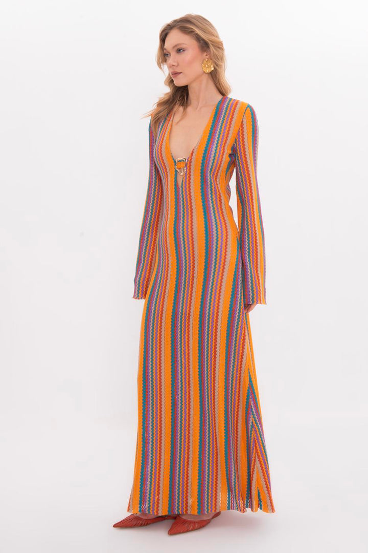 BSL Women Deep V-Neck Maxi Dress - Woodbridge