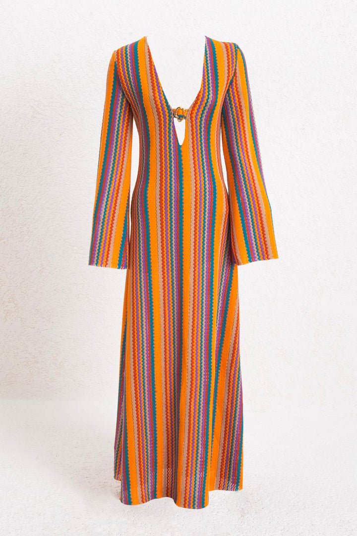BSL Women Deep V-Neck Maxi Dress - Tbilisi