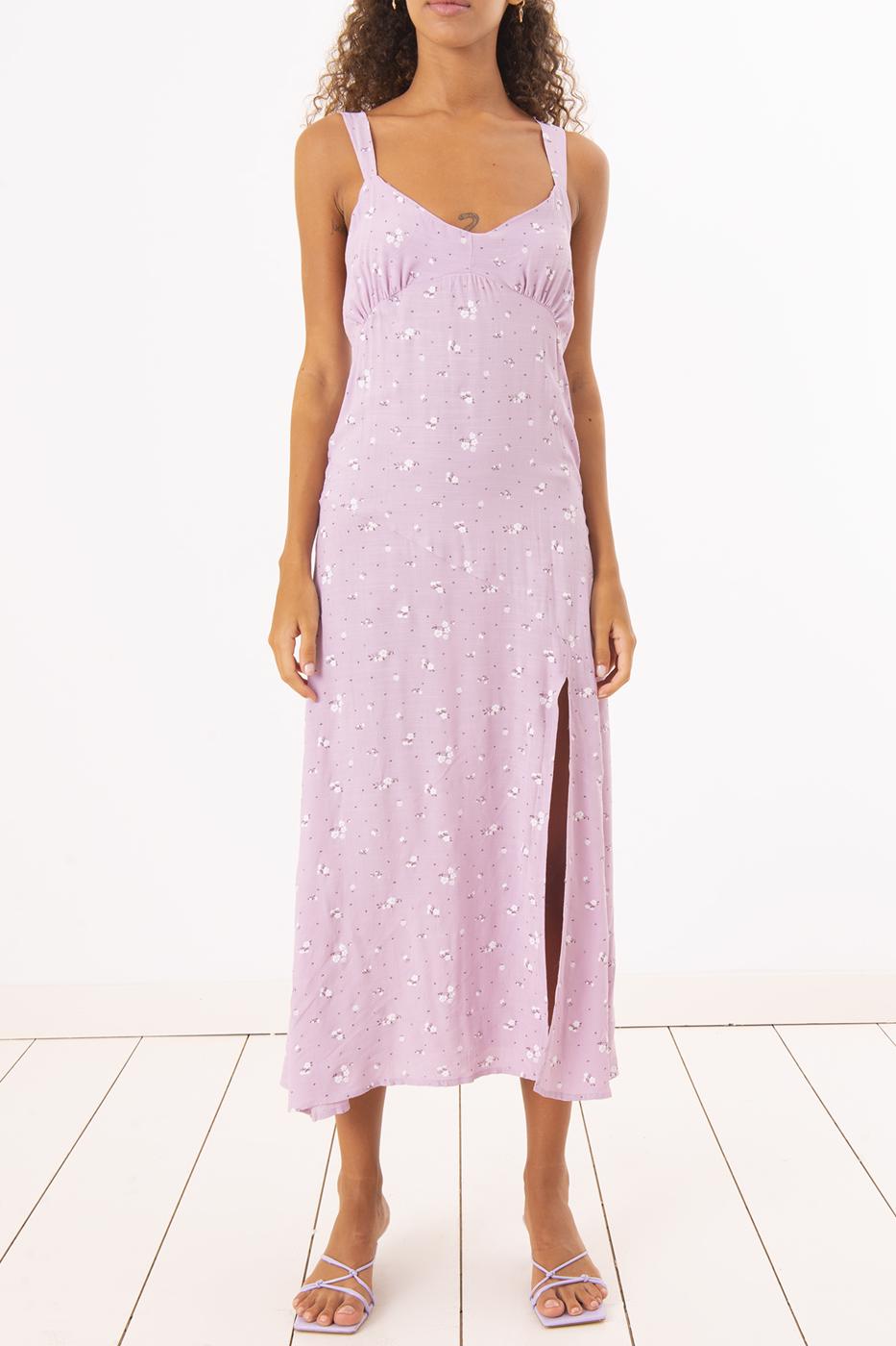 BSL Women Deep Side-Slit Strapped Midi Dress - Ahrensburg