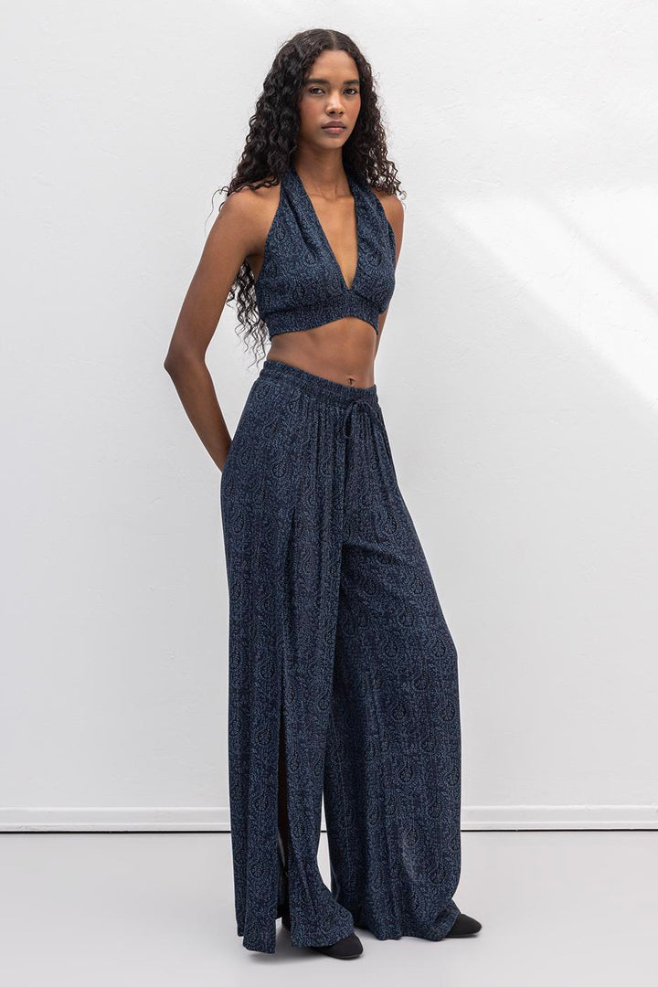 BSL Women Deep Slit Wrap Loose Trousers - Everett