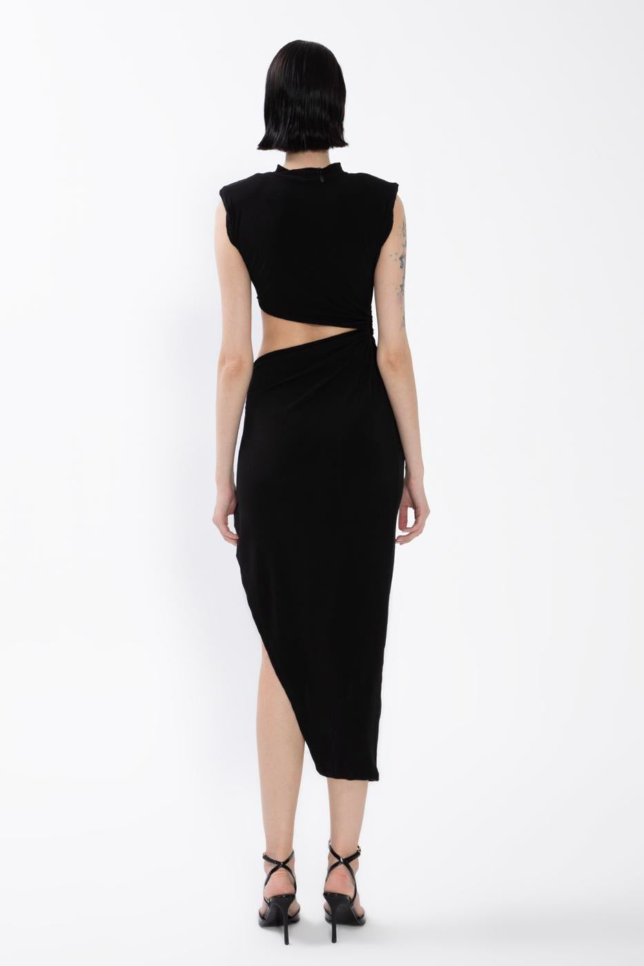 BSL Women Deep Slit Waist Low-Rise Midi Dress - Thunder Bay