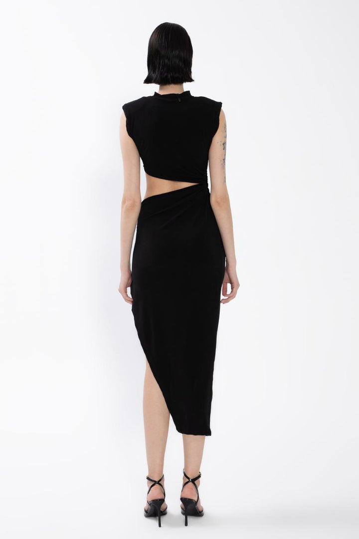 BSL Women Deep Slit Waist Low-Rise Midi Dress - Thunder Bay
