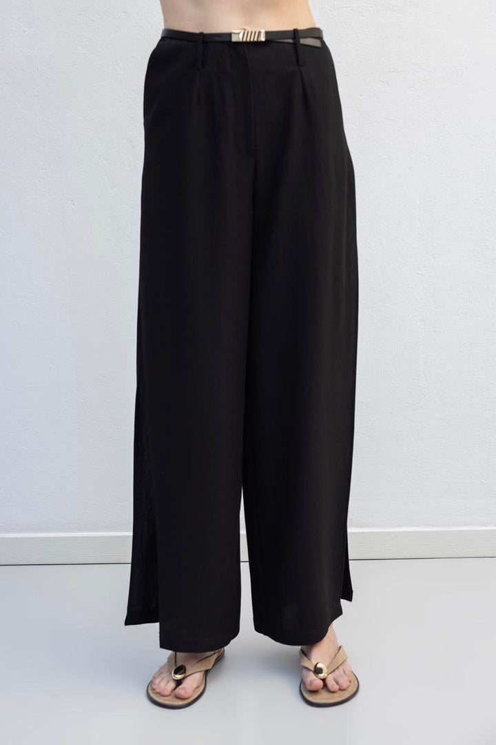 BSL Women Deep Slit Wide Trousers - Calumet City