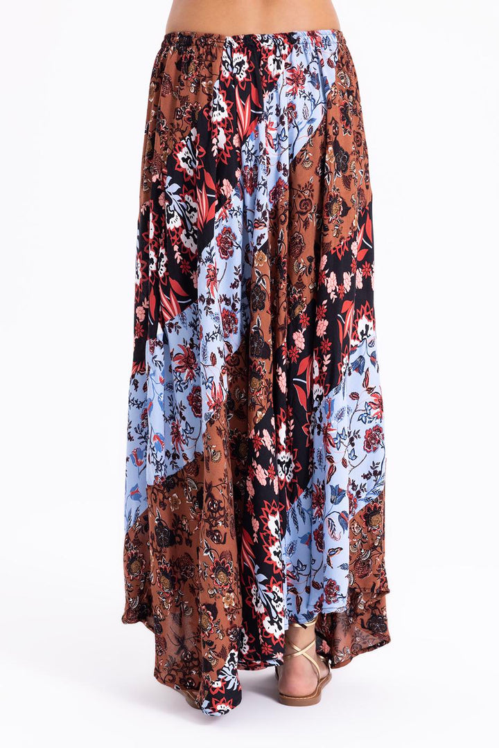 BSL Women Printed Shirred Maxi Skirt - Villa Victoria