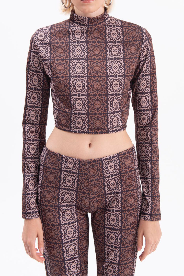 BSL Women Patterned crop top - Des Moines
