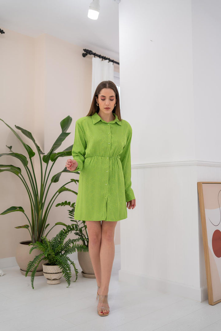 ELS Patterned Jacquard Dress - Green - Atlanta