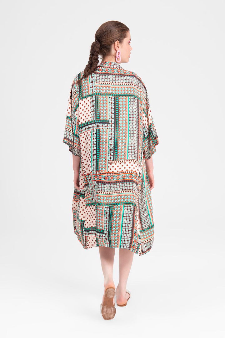 BSL Women Patterned Midi Kimono - Jackson