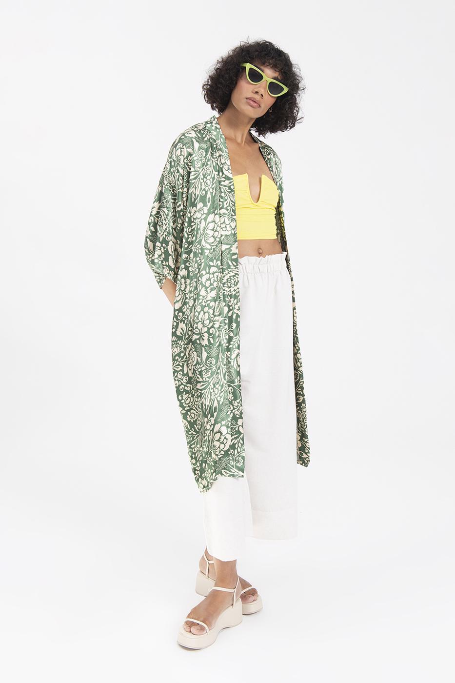 BSL Women Patterned Midi Kimono - Melito di Napoli