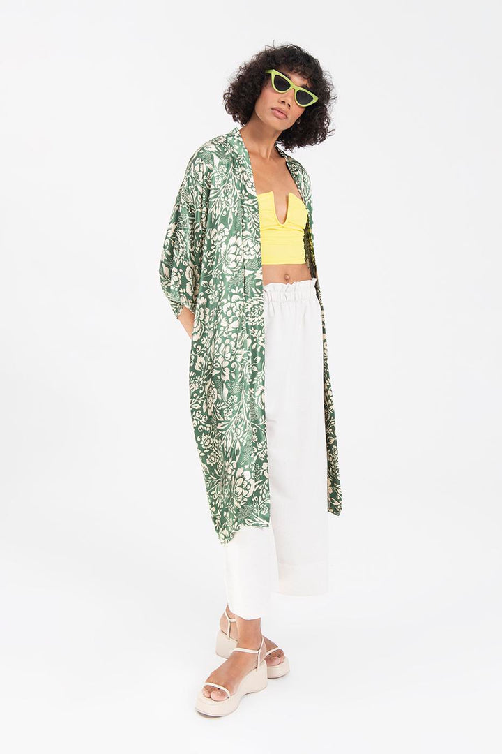 BSL Women Patterned Midi Kimono - Melito di Napoli