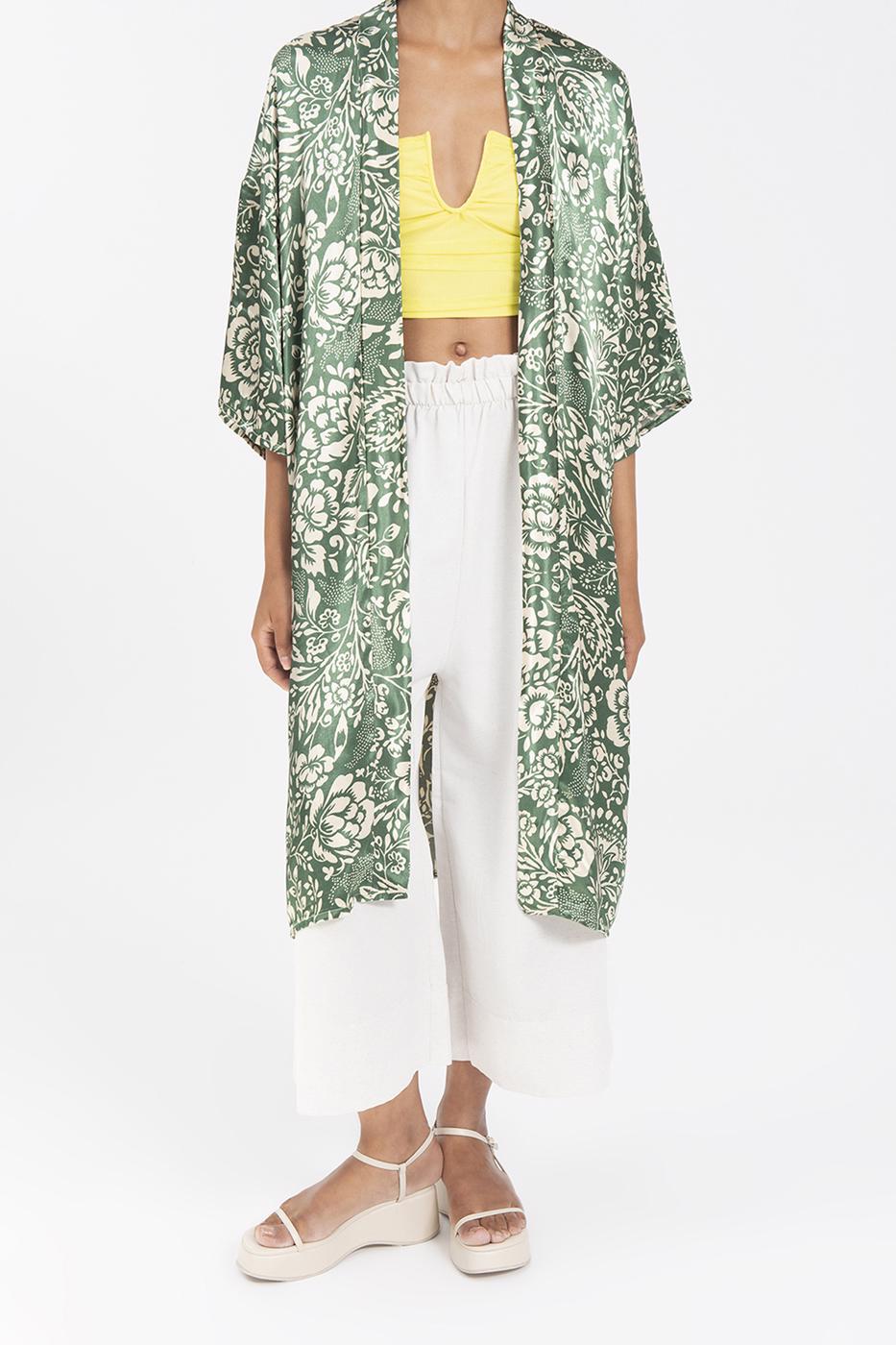 BSL Women Patterned Midi Kimono - Melito di Napoli