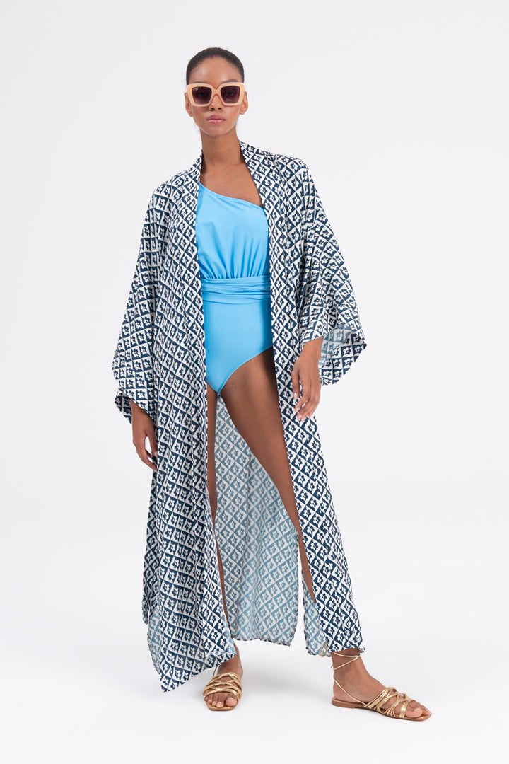 BSL Women Patterned Maxi Kimono - Aberdeen