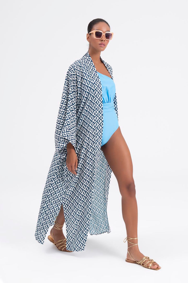 BSL Women Patterned Maxi Kimono - Aberdeen