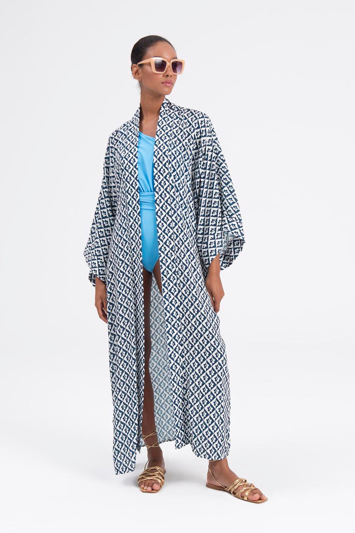 BSL Women Patterned Maxi Kimono - Aberdeen