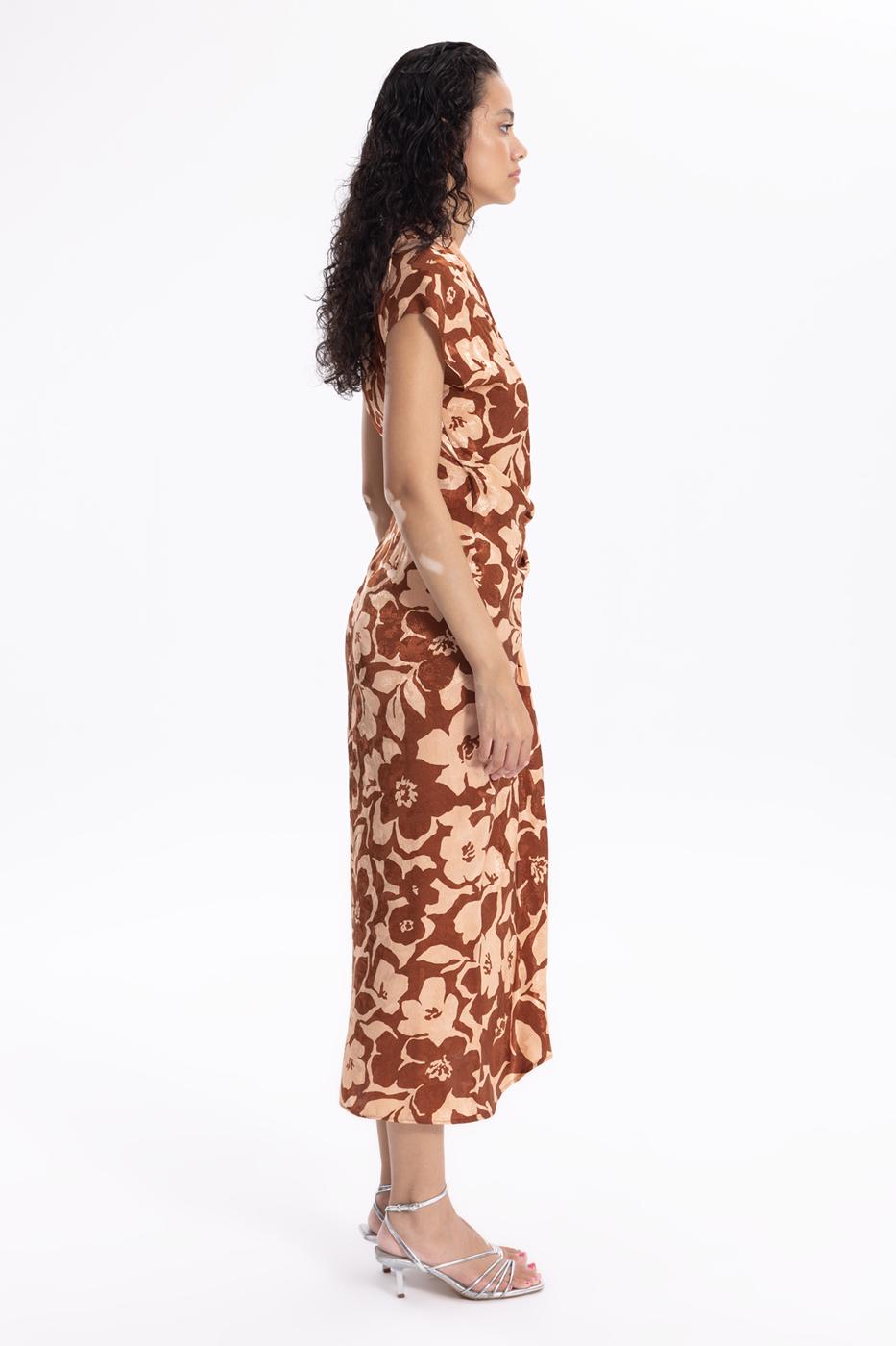 BSL Women Printed Double Breasted Dress - Ocotlán