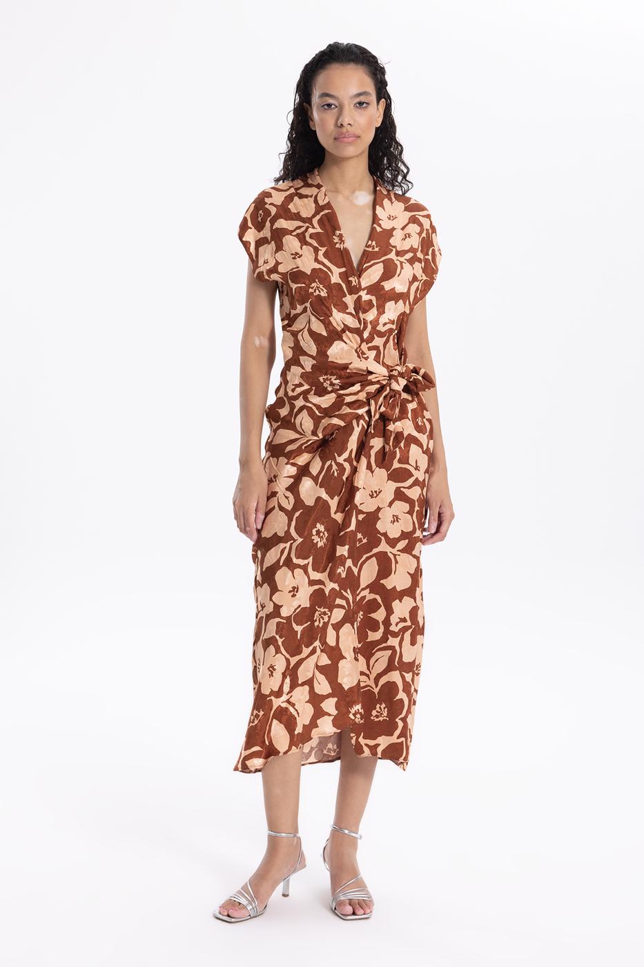 BSL Women Printed Double Breasted Dress - Ocotlán