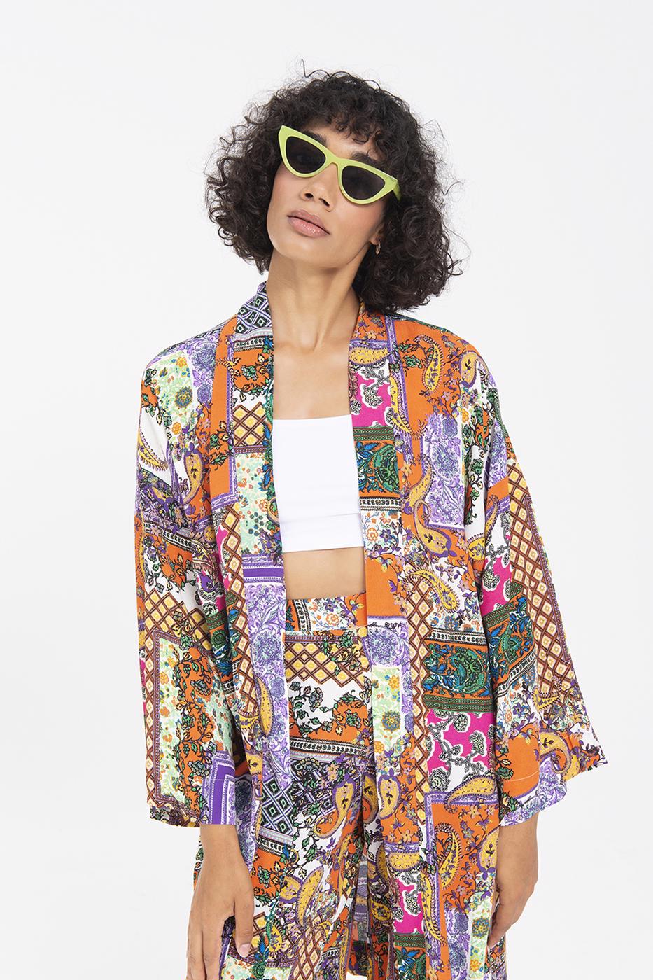 BSL Women Patterned Midi Kimono - Saint-Jean-sur-Richelieu