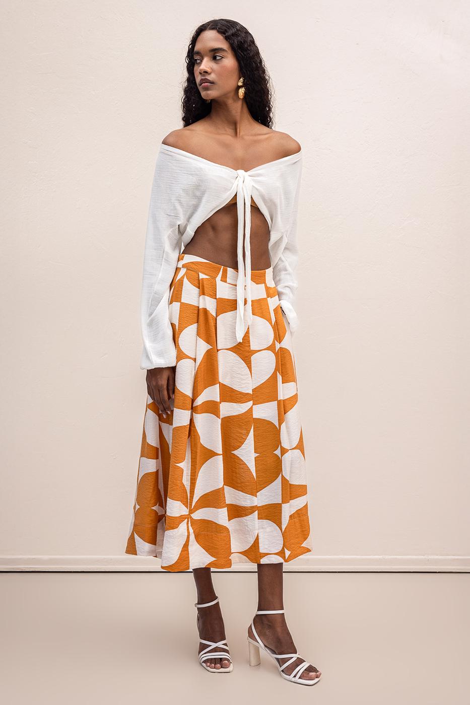 BSL Women Patterned Midi Skirt - Ripollet