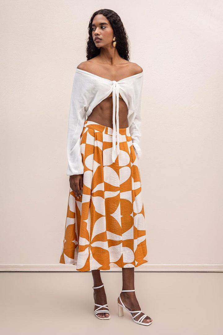 BSL Women Patterned Midi Skirt - Ripollet