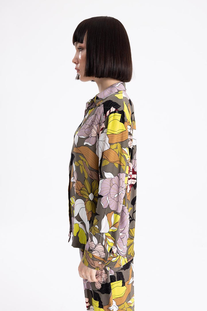 BSL Women Printed Satin Shirt - Gap