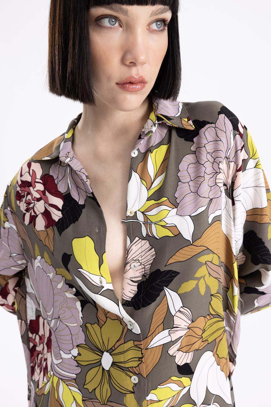 BSL Women Printed Satin Shirt - Gap