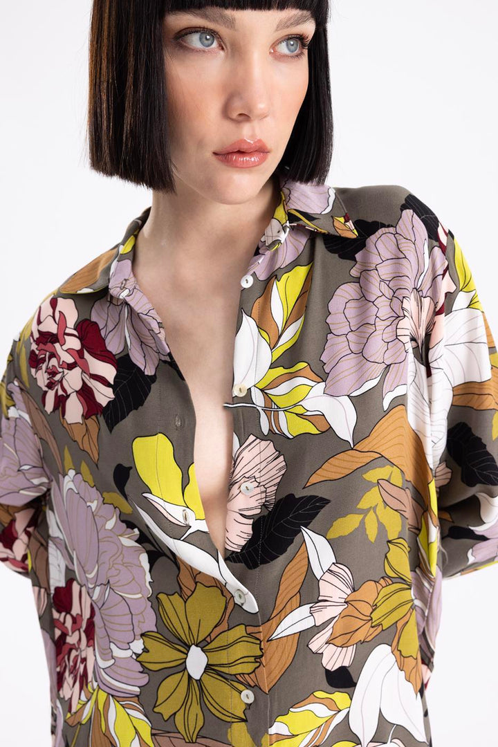 BSL Women Printed Satin Shirt - Gap