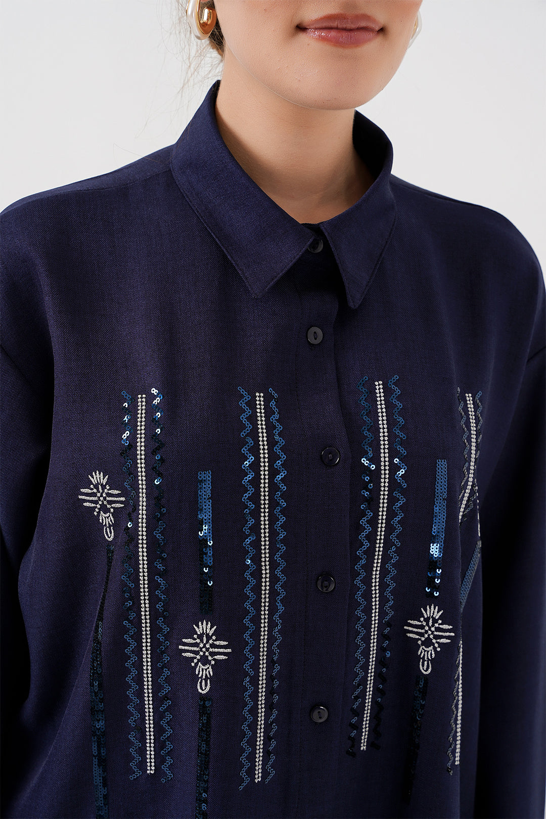 BGD Women Desenli Tunik Pantolon İkili Takım 6720 - Lacivert - Hennef