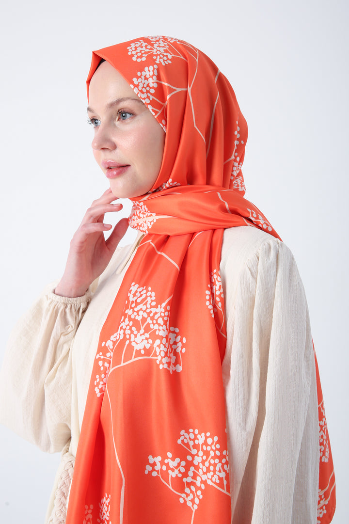TLD Women Allday Orange Zigzag Cotton Jacquard Shawl - Trofa