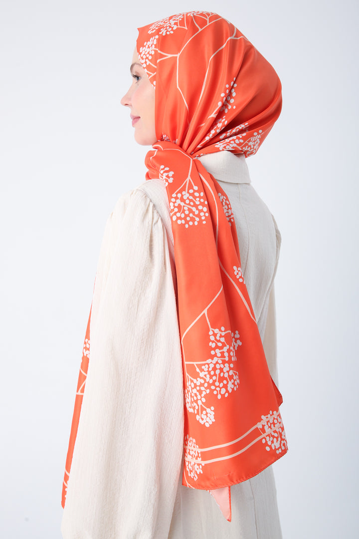 TLD Women Allday Orange Zigzag Cotton Jacquard Shawl - Trofa