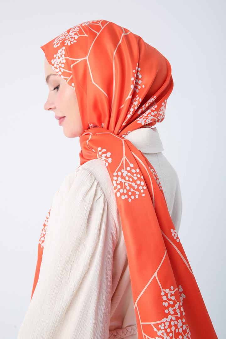 TLD Women Allday Orange Zigzag Cotton Jacquard Shawl - Trofa