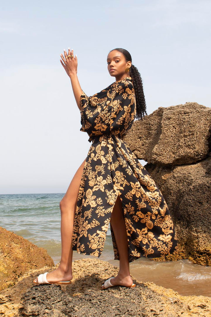 BSL Women Printed Maxi Kimono - Sabadell