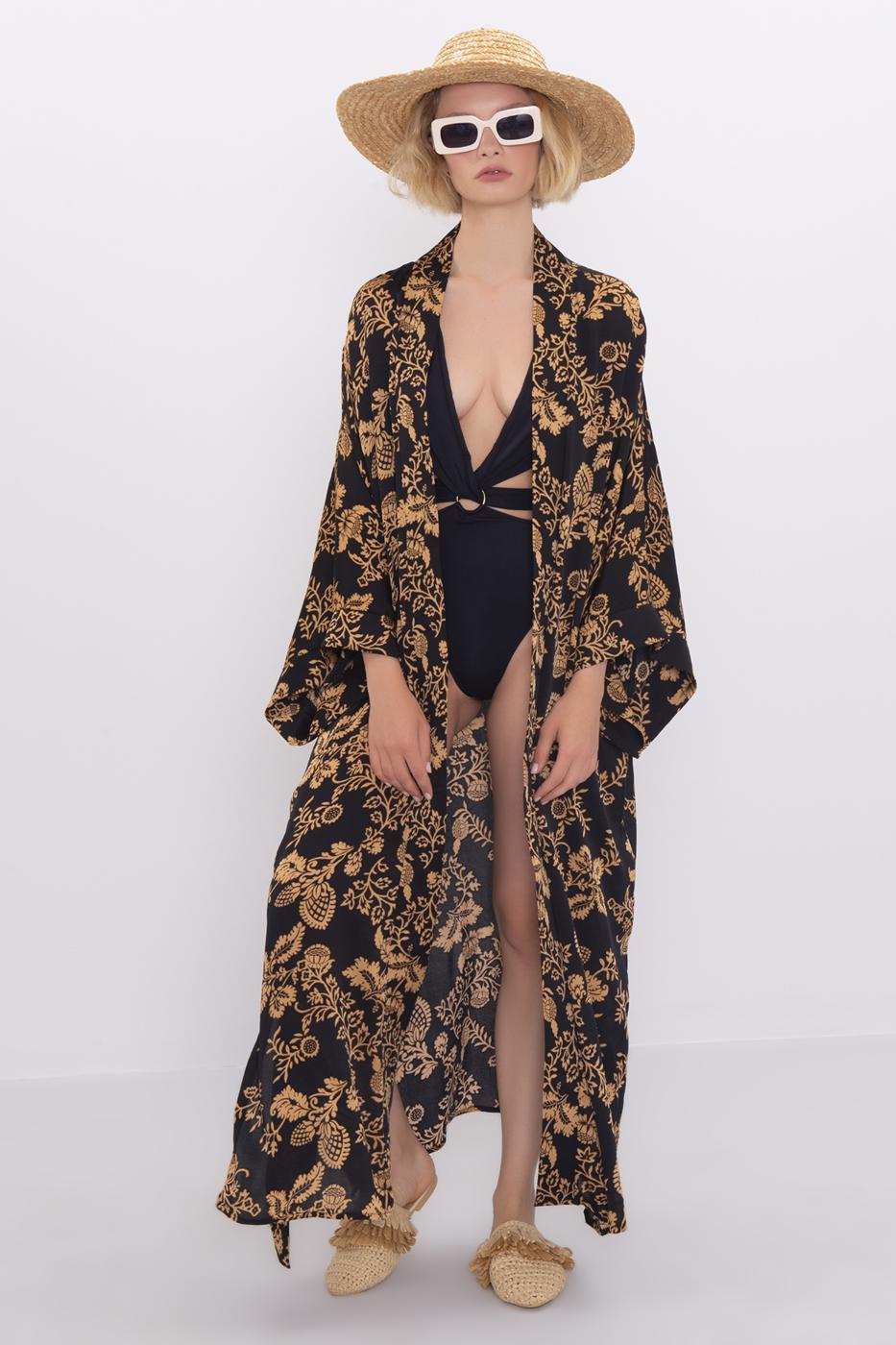 BSL Women Printed Maxi Kimono - Sabadell