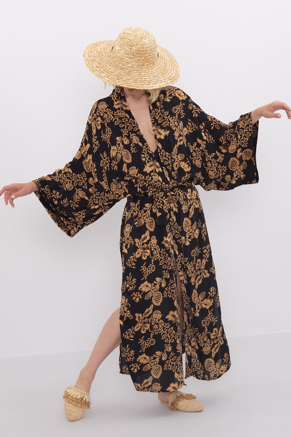 BSL Women Printed Maxi Kimono - Sabadell