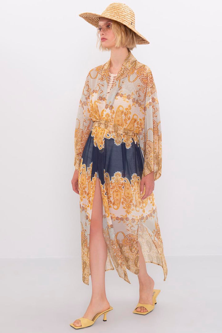BSL Women Patterned maxi kimono - Covina