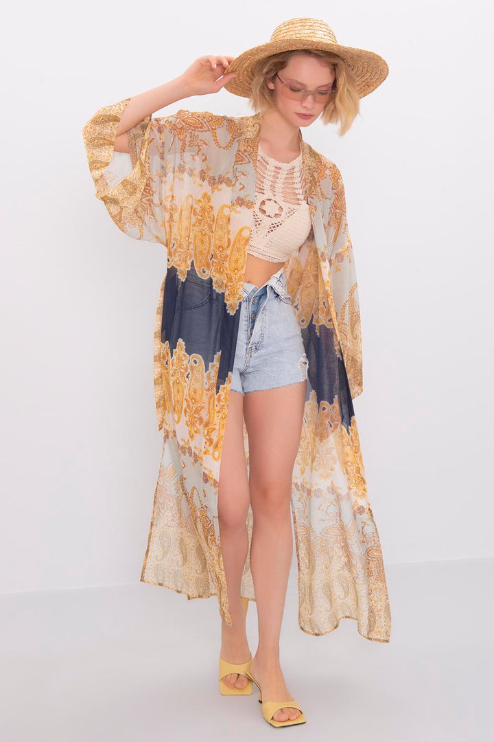 BSL Women Patterned maxi kimono - Covina
