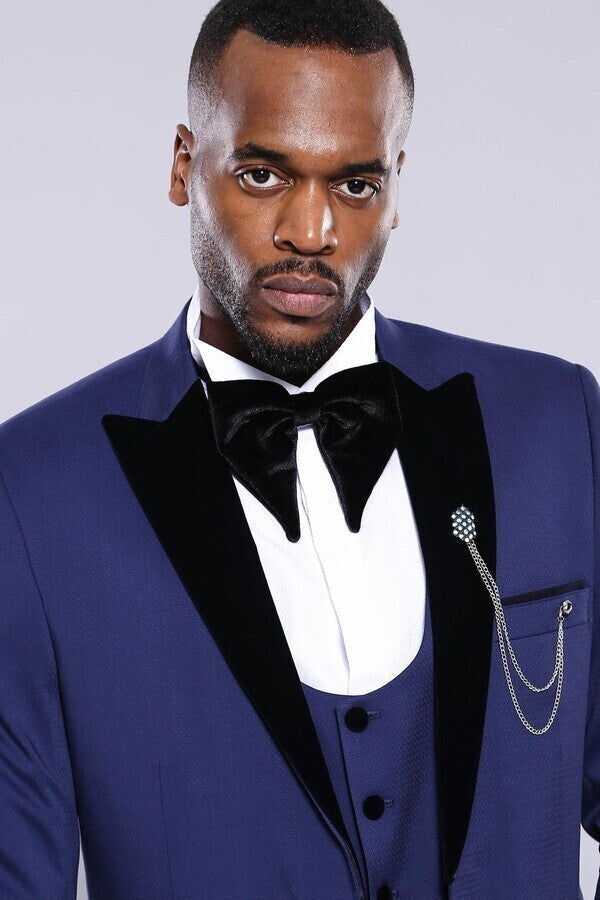 WSS Detachable Lapel Blue Men Tuxedo   - Woodbridge