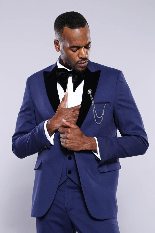 WSS Detachable Lapel Blue Men Tuxedo   - Woodbridge