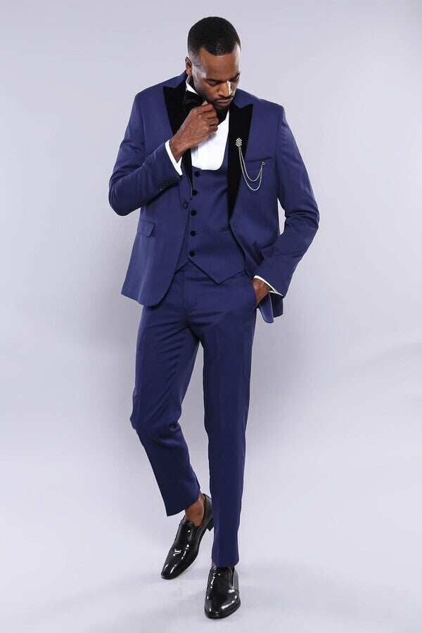 WSS Detachable Lapel Blue Men Tuxedo   - Woodbridge
