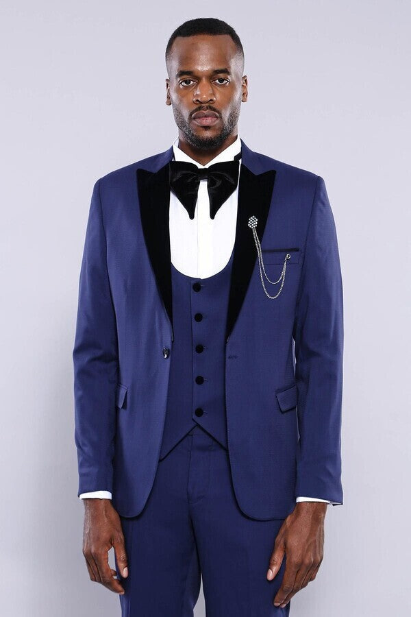 WSS Detachable Lapel Blue Men Tuxedo   - Woodbridge
