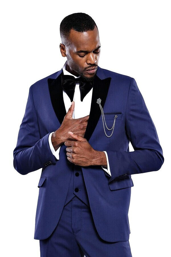 WSS Detachable Lapel Blue Men Tuxedo   - Woodbridge