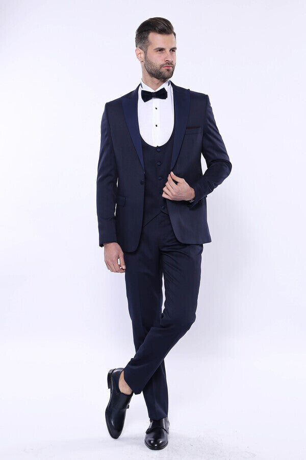 WSS Detachable Lapel Navy Suit  - Piacenza