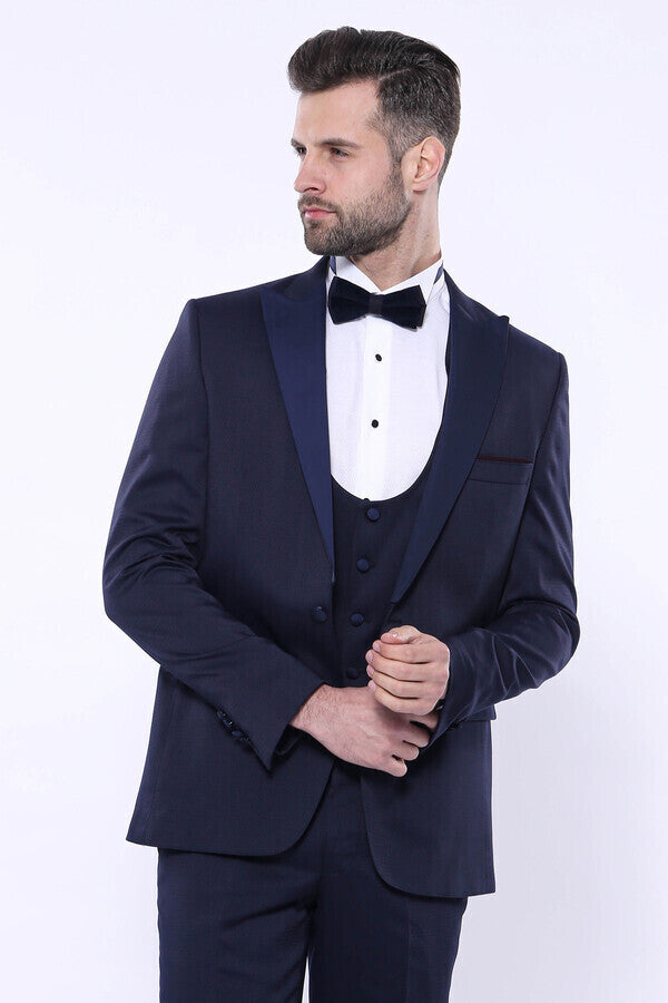 WSS Detachable Lapel Navy Suit  - Piacenza