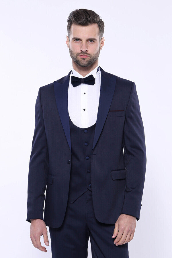 WSS Detachable Lapel Navy Suit  - Piacenza