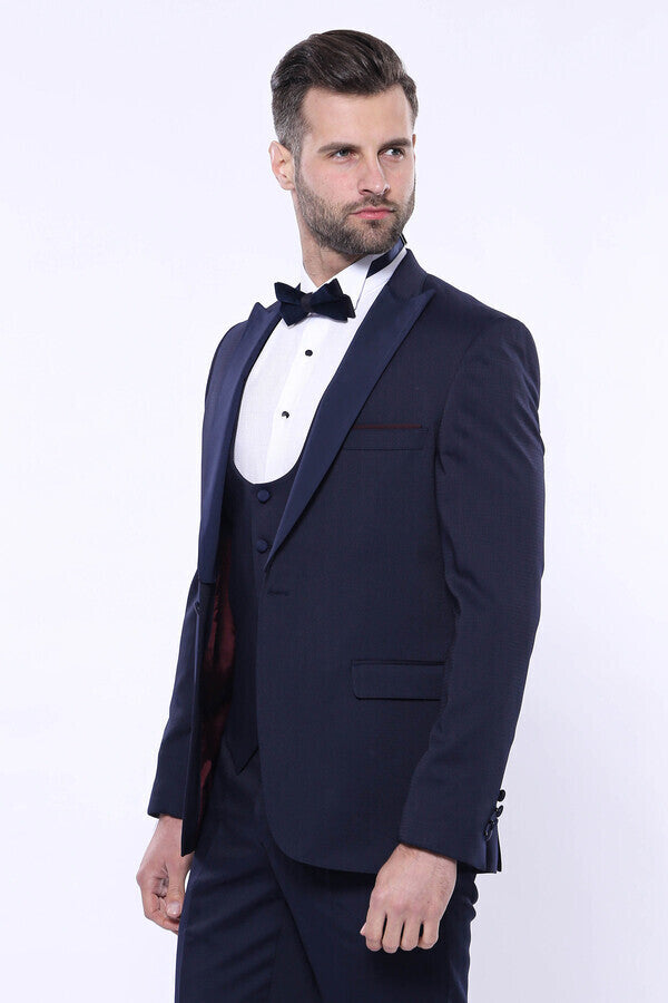 WSS Detachable Lapel Navy Suit  - Piacenza