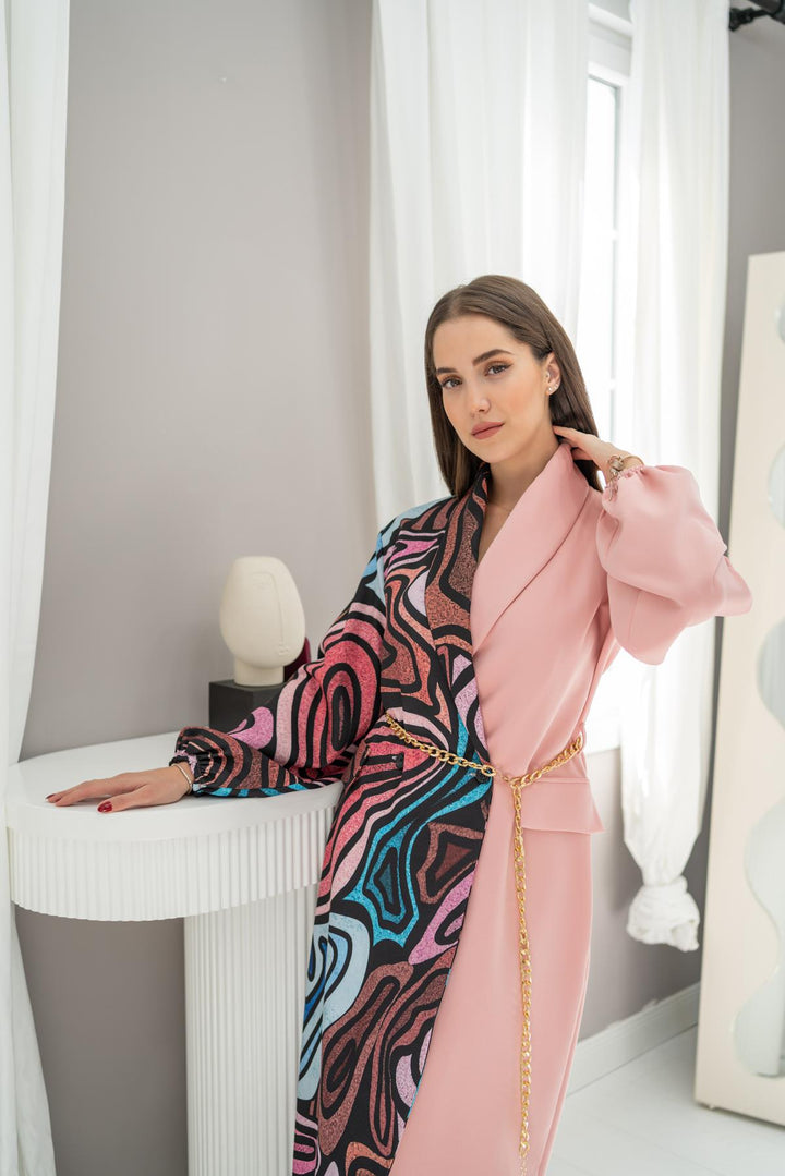 ELS Digital Garnished Atlas Dress - Pink - Colonia del Sol