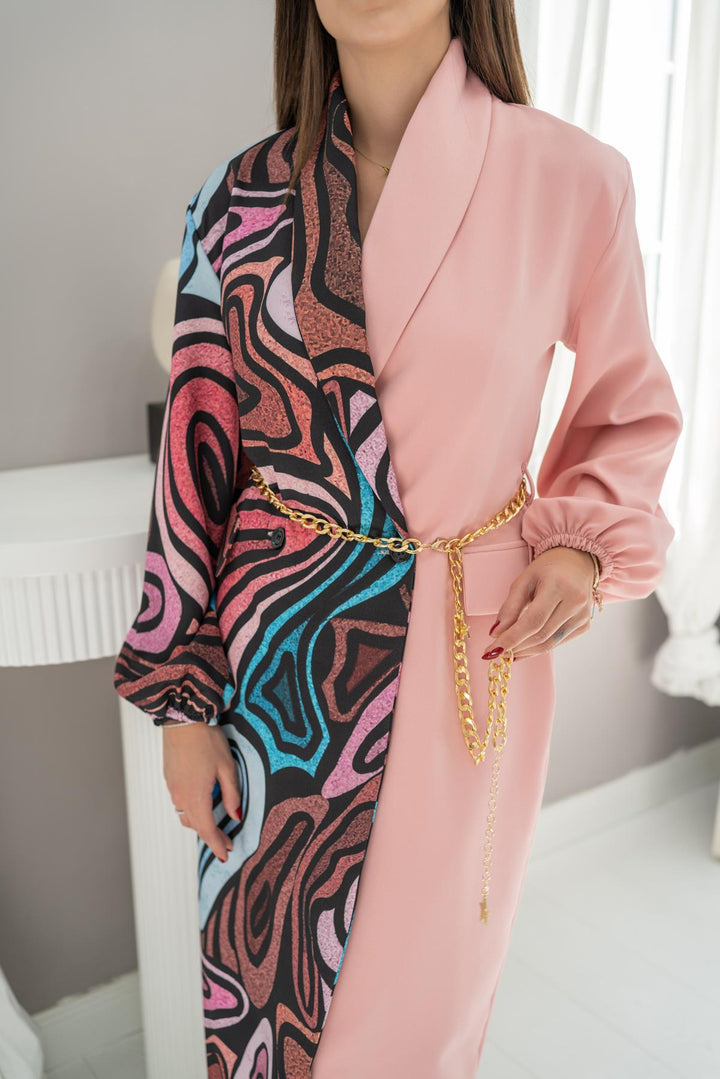ELS Digital Garnished Atlas Dress - Pink - Colonia del Sol