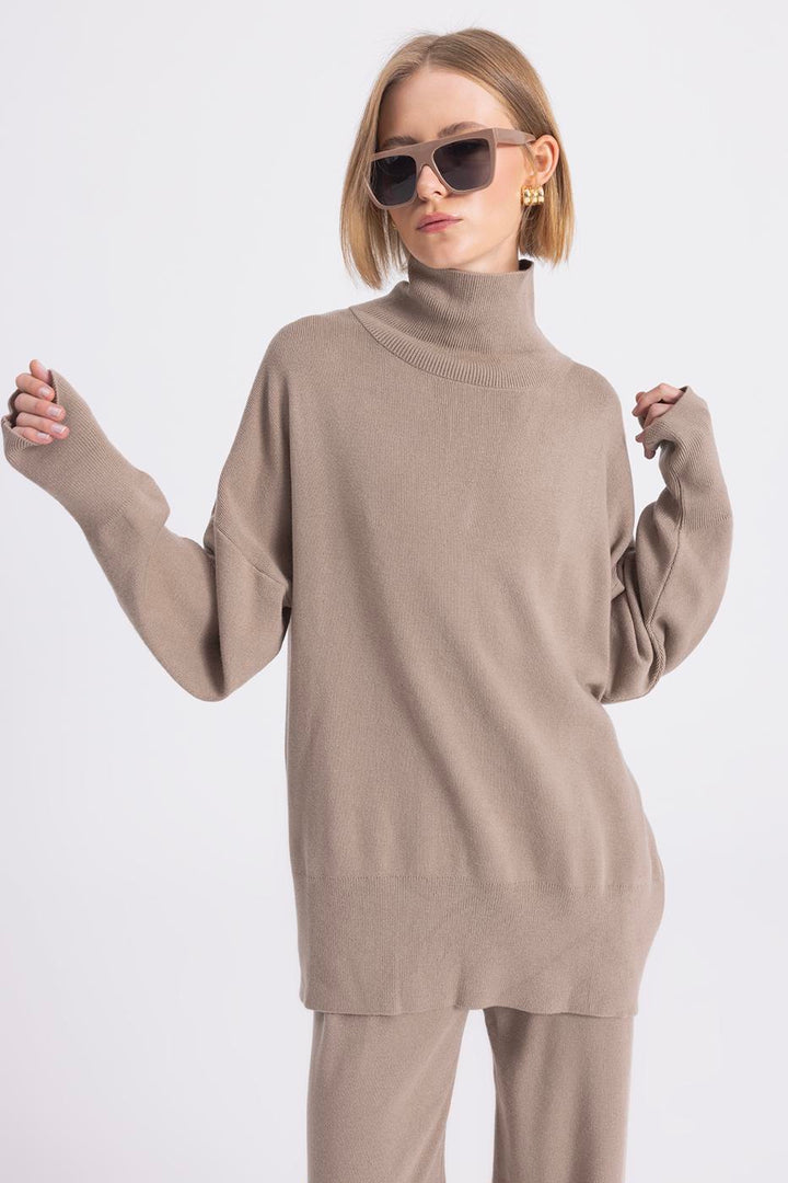 BSL Women Stand-up Herringbone Knitwear Sweater - Oregon City