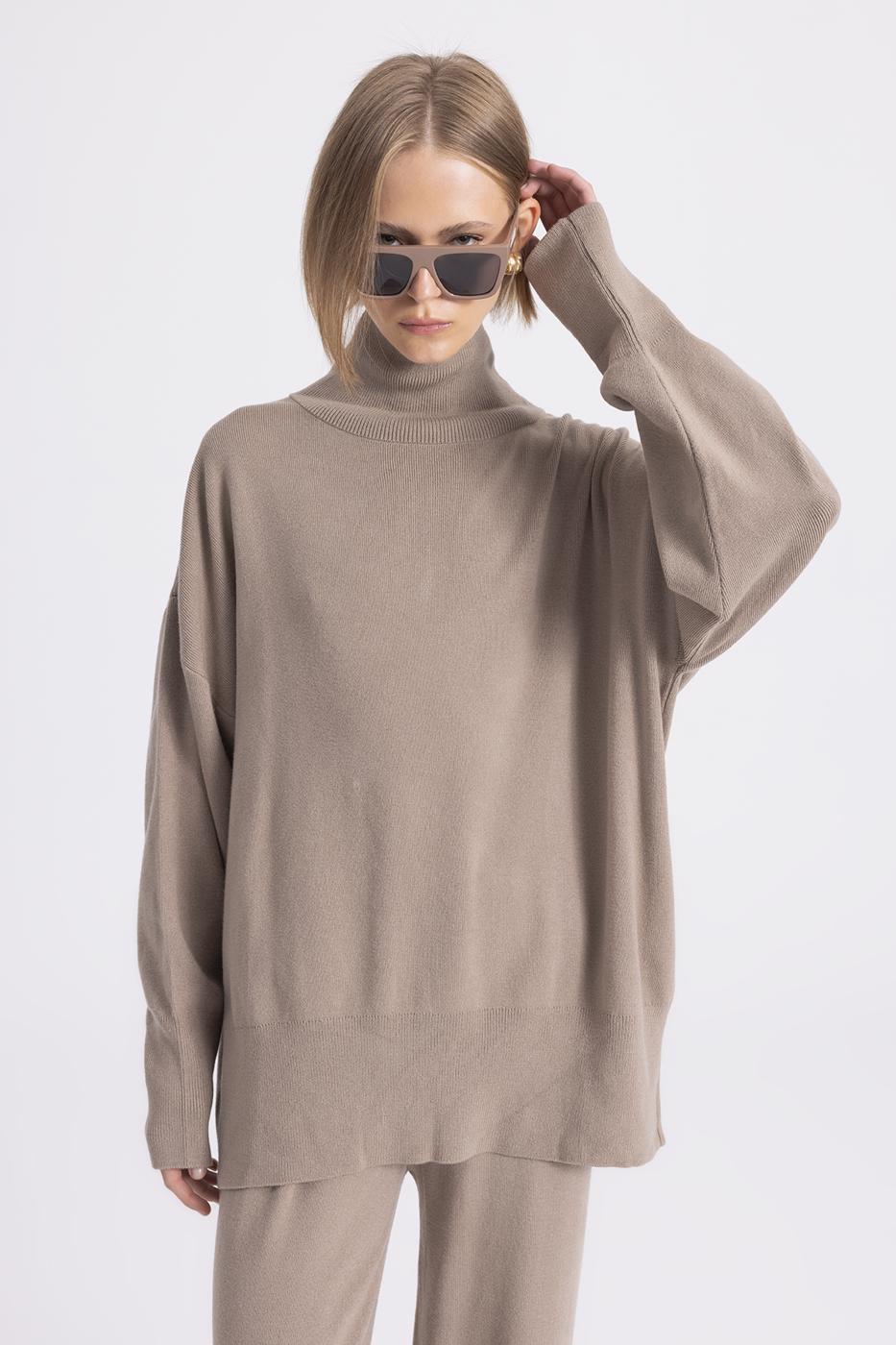 BSL Women Stand-up Herringbone Knitwear Sweater - Oregon City