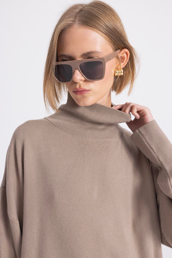 BSL Women Stand-up Herringbone Knitwear Sweater - Oregon City