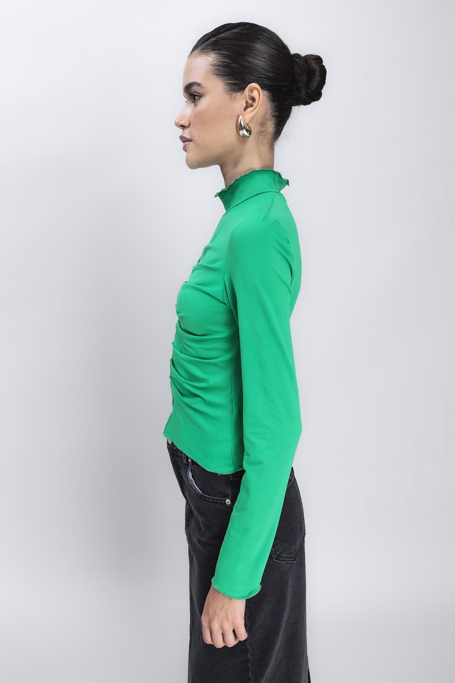 BSL Women High Neck Drape Detailed Top - Ansbach