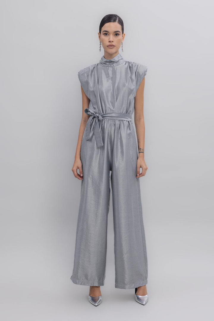 BSL Women High Collar Low Sleeve Jumpsuit - Venray